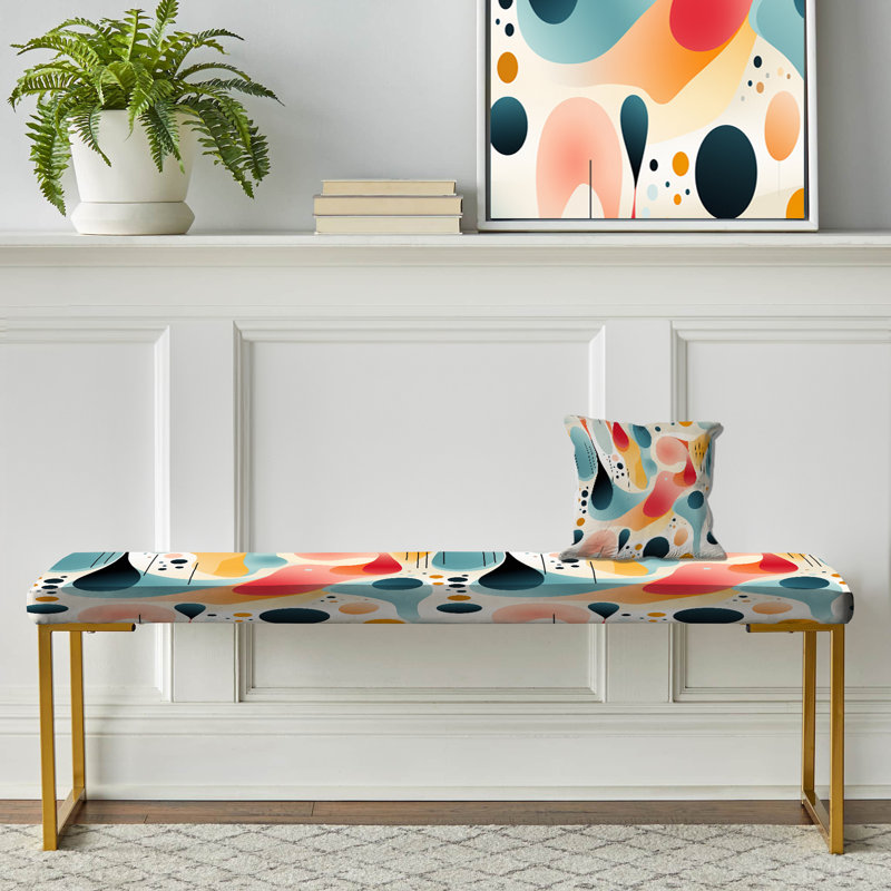 Banc rembourré Mid-Century, Minimalist Abstraction