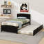 Lit plateforme simple avec lit gigogne coulissant-1010835479