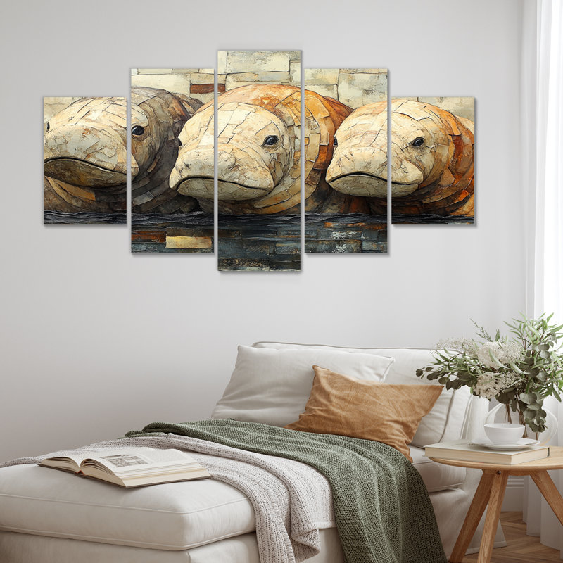 Morse inuit dans les tons bruns III - ensemble de reproductions d'art mural Morse