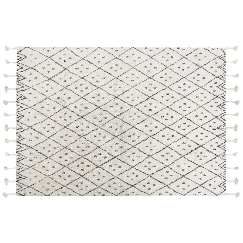 Gouverneur Geometric Cotton Hand Woven Area Rug, Rectangle 140 x 200cm