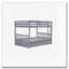Lit superposé double en bois d'hévéa double avec lit gigogne, échelle et garde-corps, convertible en 2 lits doubles, avec lit gigogne simple, gris-1040923648