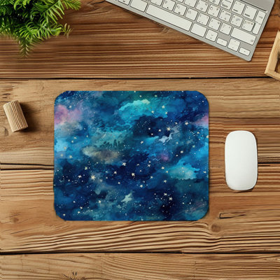 Landscape & Nature Starry Night XI Skyscapes Night Sky Modern Gaming Cute Office Laptop Desk Pad Gift Mat Square Rectangle Non-Slip Mousepad