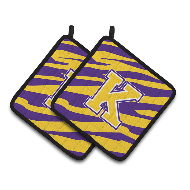 Tiger Stripe Potholder, Violet / Or, K