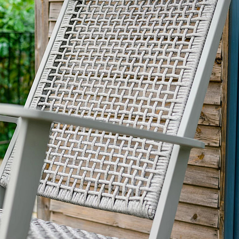 Chaise berçante ergonomique avec accoudoirs en aluminium
