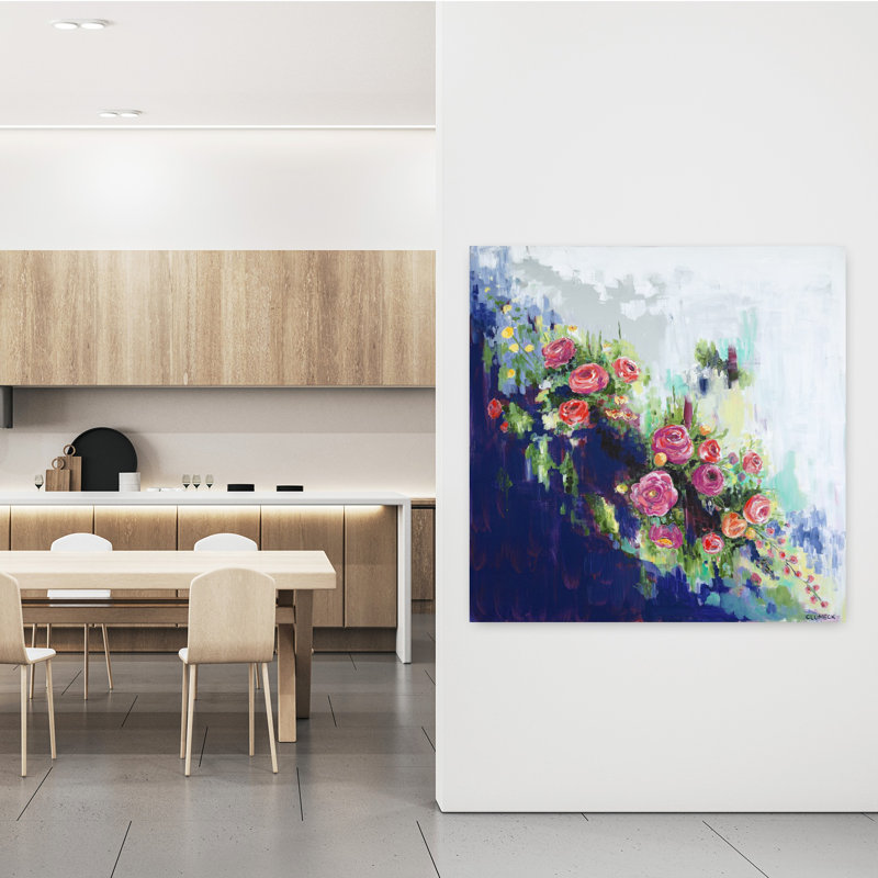 The Dance, art floral contemporain, H 48 po x l 48 po