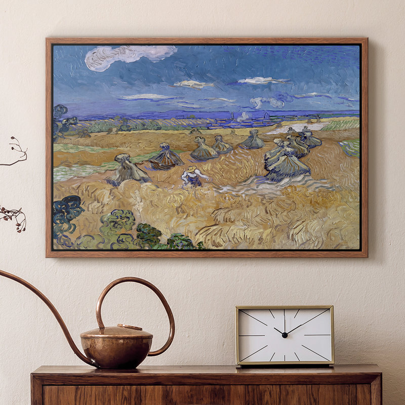 Champ de blé avec faucheuse, Auvers, 1888 - Vincent van Gogh, toile tendue avec châssis, 16 x 24, Walnut