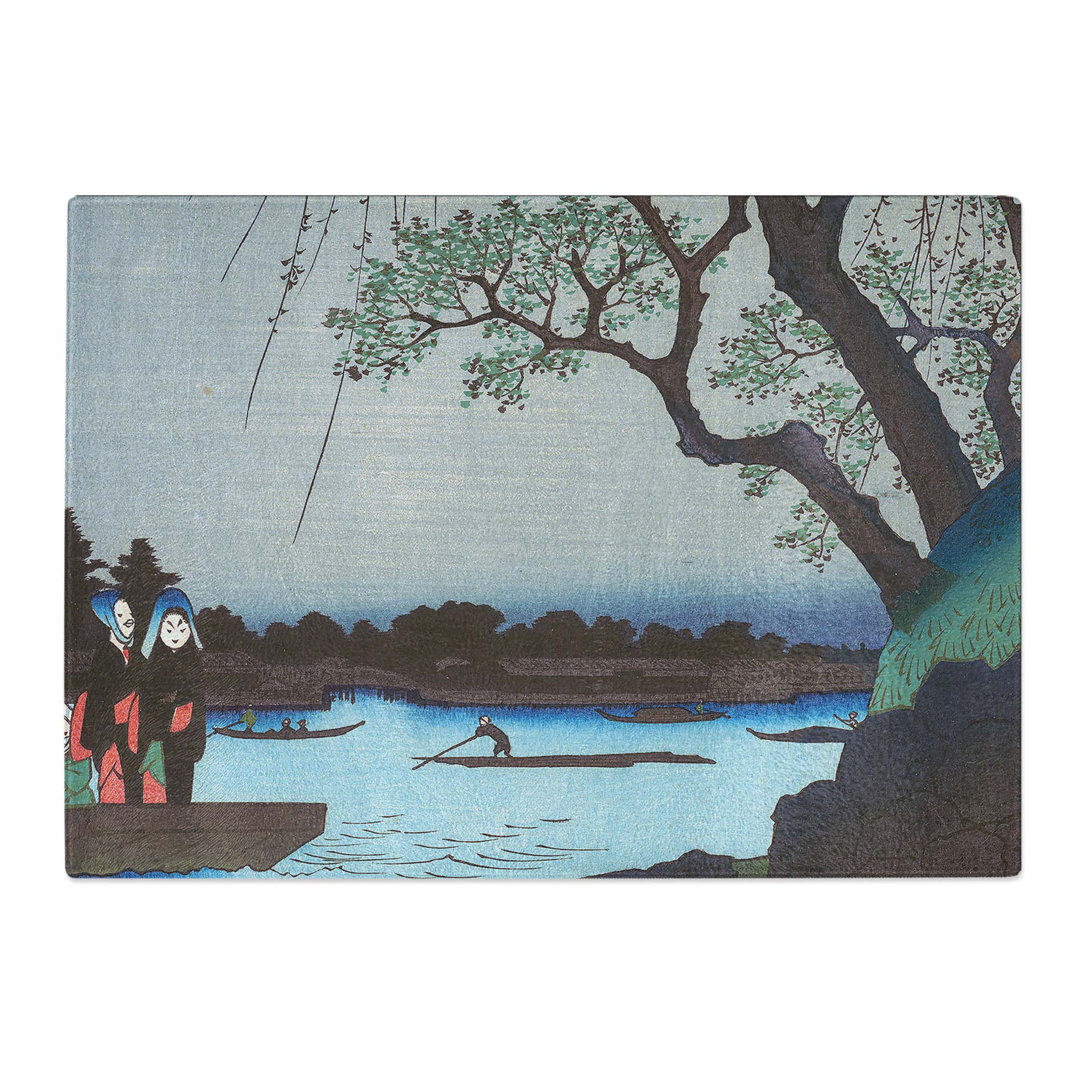Tempered Glass Sumida River by Utagawa Hiroshige Chopping Board