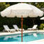 Parasol rétro de 7,3 pi Boho, protection solaire UPF 50+, ancrage à sable intégré, inclinaison 30 °, pour pique-nique de jardin