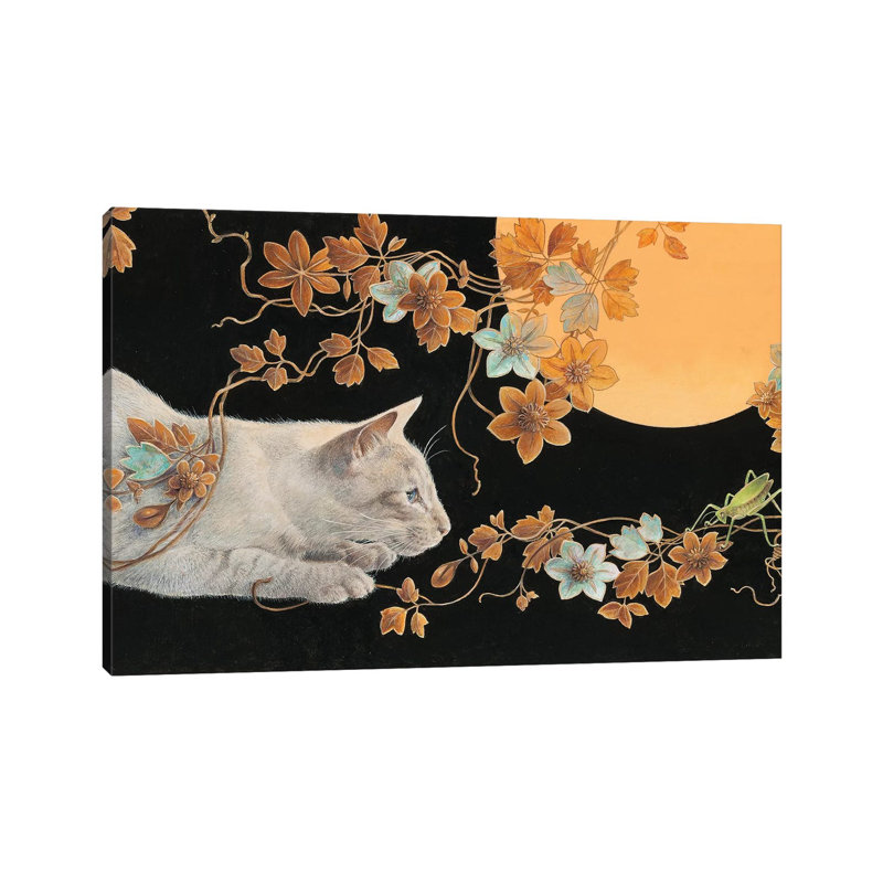 Ra-Ra And The Grasshopper by Ivory Cats - Wrapped Canvas Print, 20.32 cm H x 30.48 cm W
