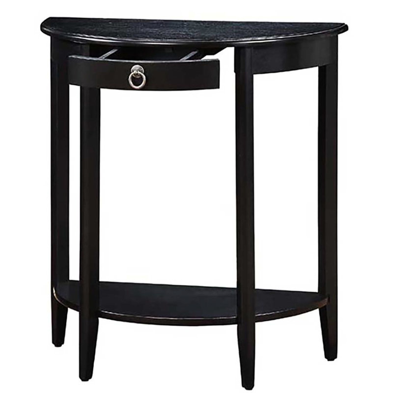 Console demi-lune noire - Maximise le rangement et le style offre une option élégante