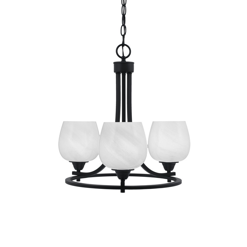 Paramount 3 Light Uplight Chandelier, White