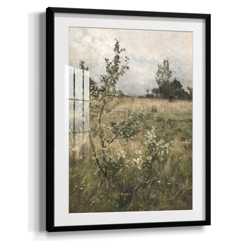 Vintage Landscape CCLVII - Matted and Framed Under Acrylic Glass, Large Living Room Wall Art, Black
