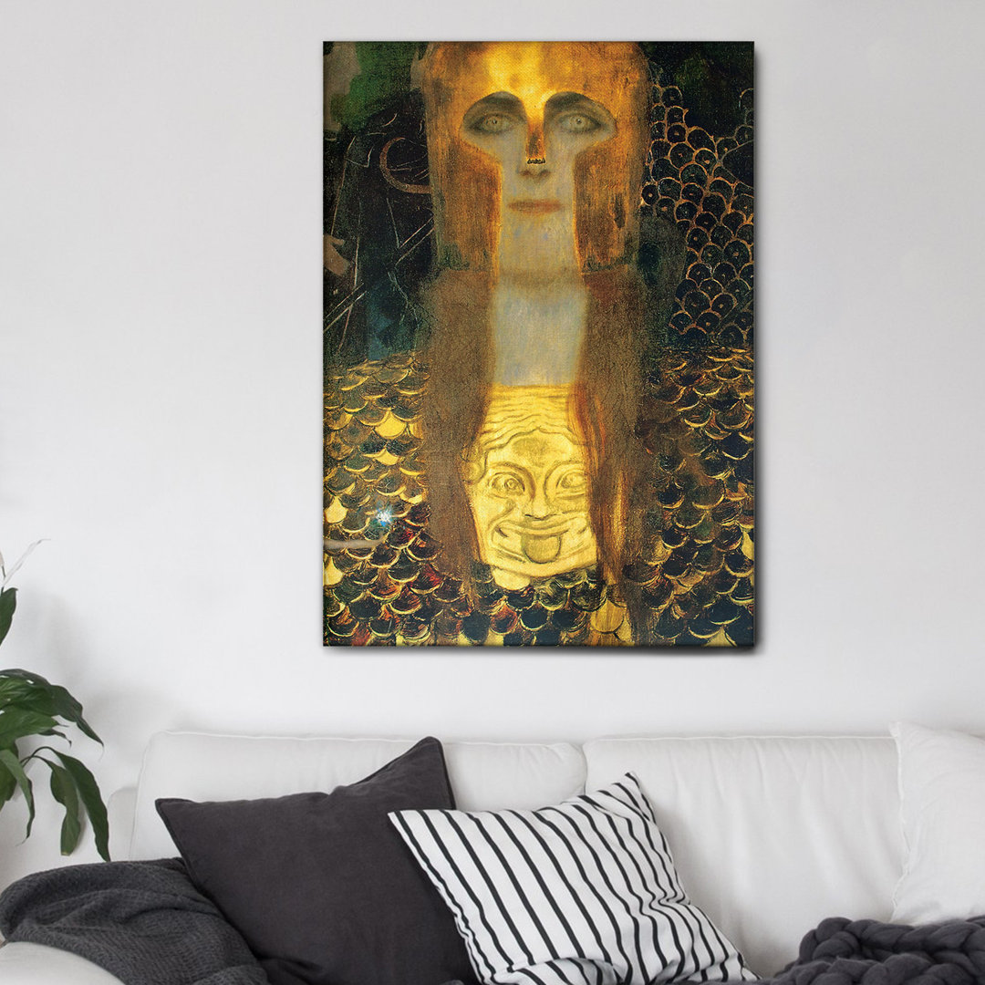 Kunstdruck Nahaufnahme der Pallas Athene von Gustav Klimt