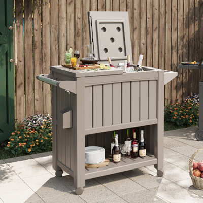 104 Quart Large Capacity Patio Rolling Cooler With Wheels