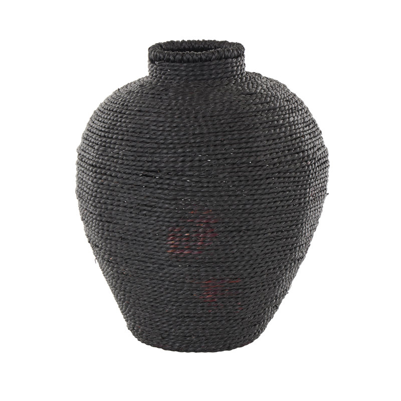 Lulubelle Metal Handmade Wrapped Pot Decorative Black Vase