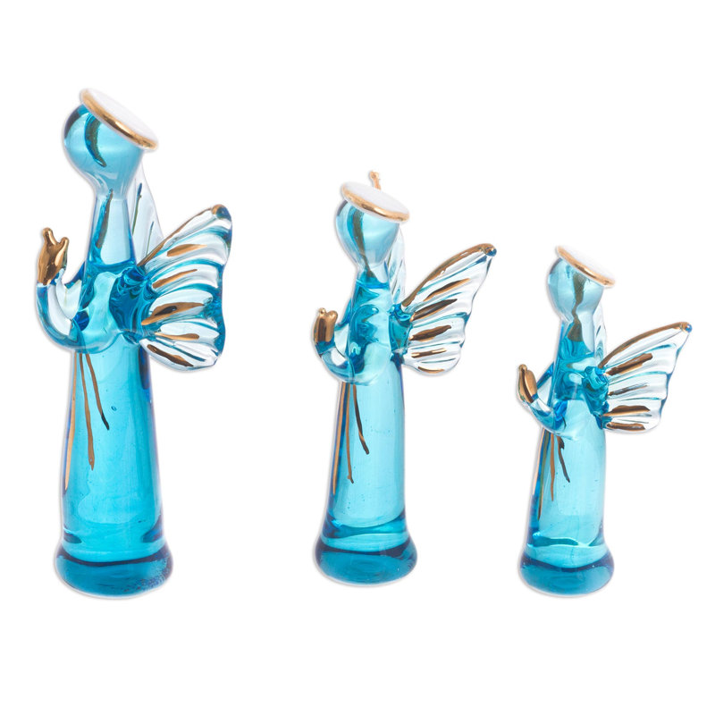 Ensemble de 3 figurines Heidi Reverent Angels in Glass