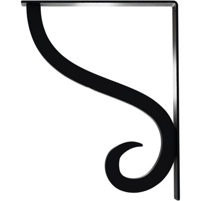 2"W x 12"D x 15"H Ashford Triple, Wrought Iron Bracket, (Triple center brace), Powder Coated Black