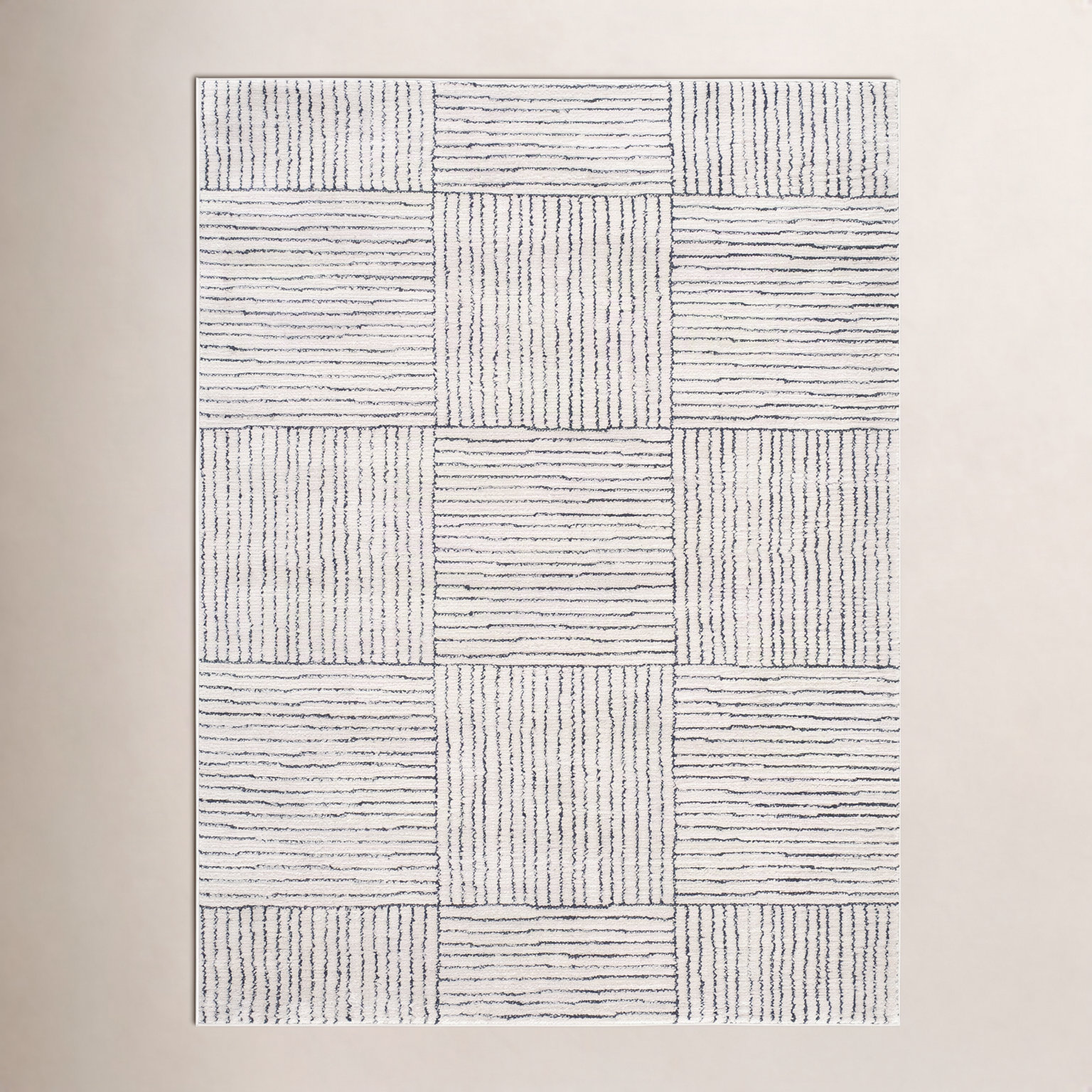 Galey Alix x Livabliss Architect Abstract Rug, Rectangle 7'10" x 10', Ivory/Black