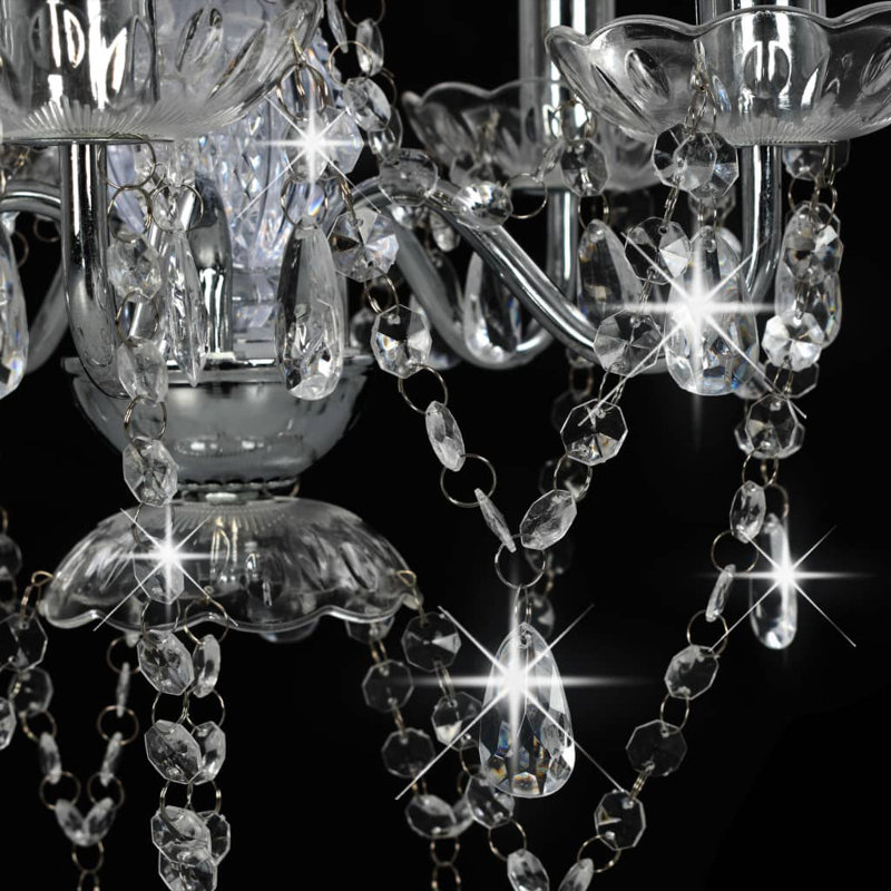 Alta 5 - Light Silver Chandelier Pendant, Silver/Transparent
