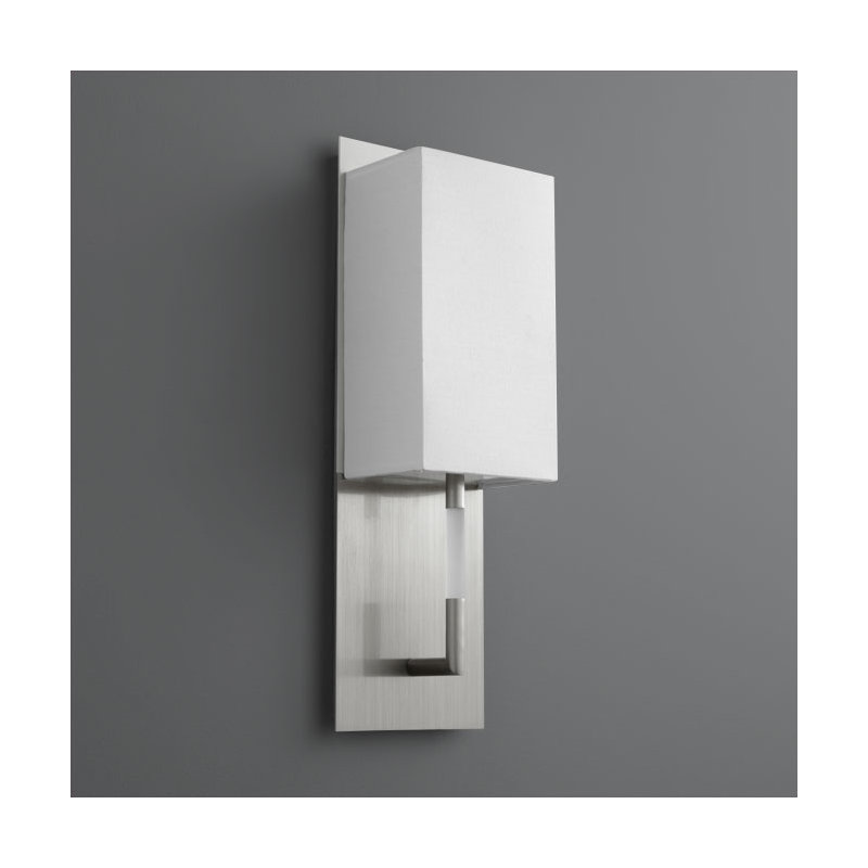 Applique murale à bras 1 lumière Mantra, Blanc, Nickel satiné