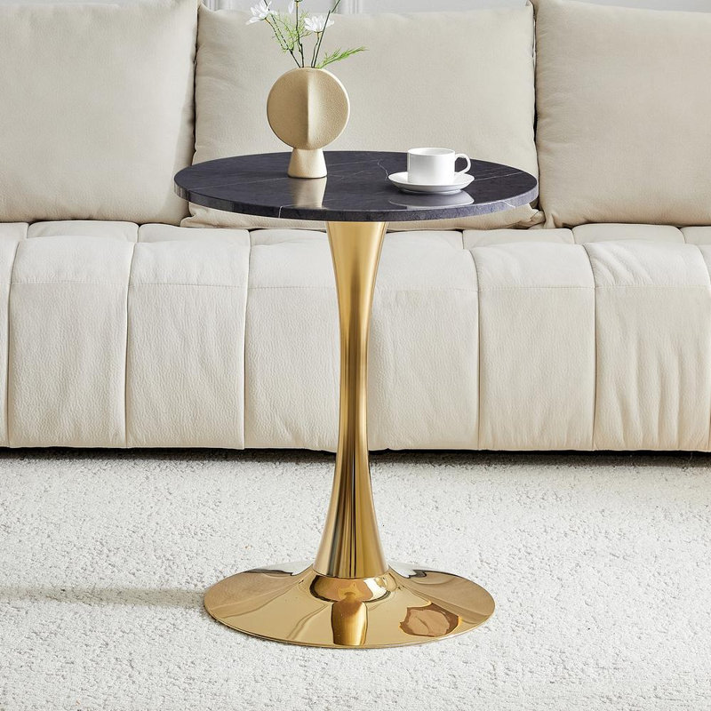 Table de salle à manger 23 ", Gray / Gold