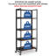 Bibliothèque pliante à 4 niveaux avec roulettes, support de bibliothèque en bois sans assemblage pour bureau à domicile (noir rustique)-1289411011