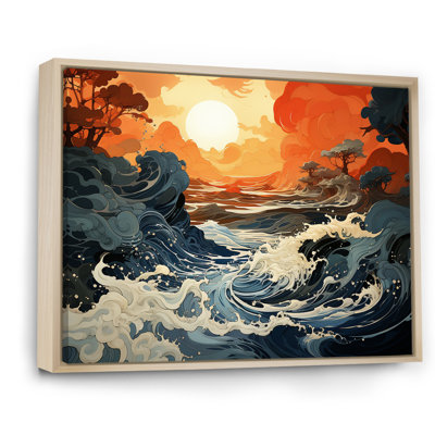 Coucher de soleil blanc et jaune - art mural coucher de soleil côtier
