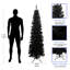 Arbre de Noël artificiel noir 7,5 pi avec support pliable en métal