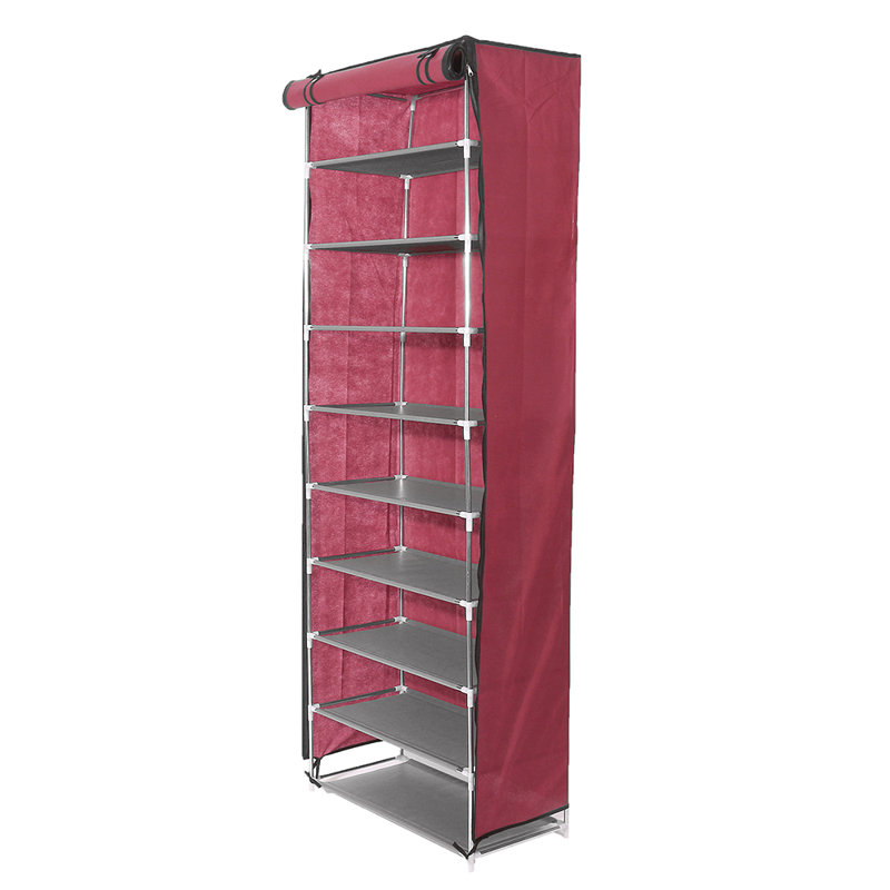 25 Pair Shoe Storage Cabinet, Rose Red