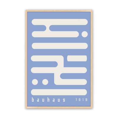 Imprimé circuit bleu minimaliste Bauhaus II bleu