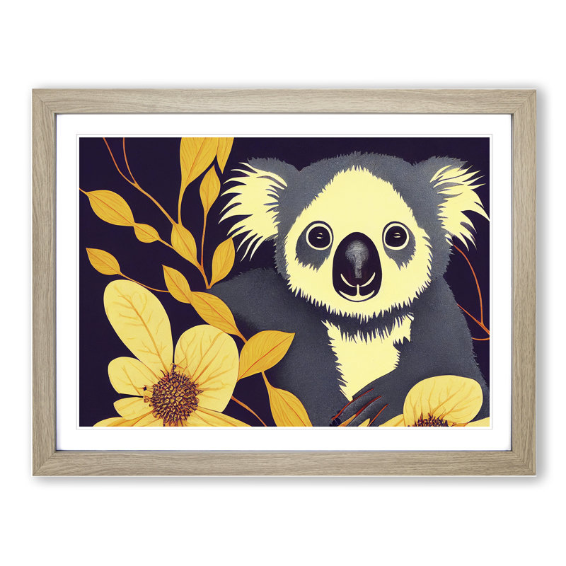 Koala Bear - Framed Print, 34cm H x 46cm W, Oak Framed
