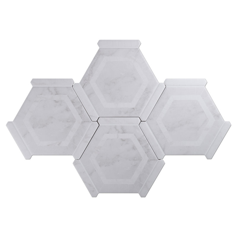 Ibiza Hexagon 8.58 in. x 9.89 in. Matte Porcelain Floor and Wall Tile, Gray