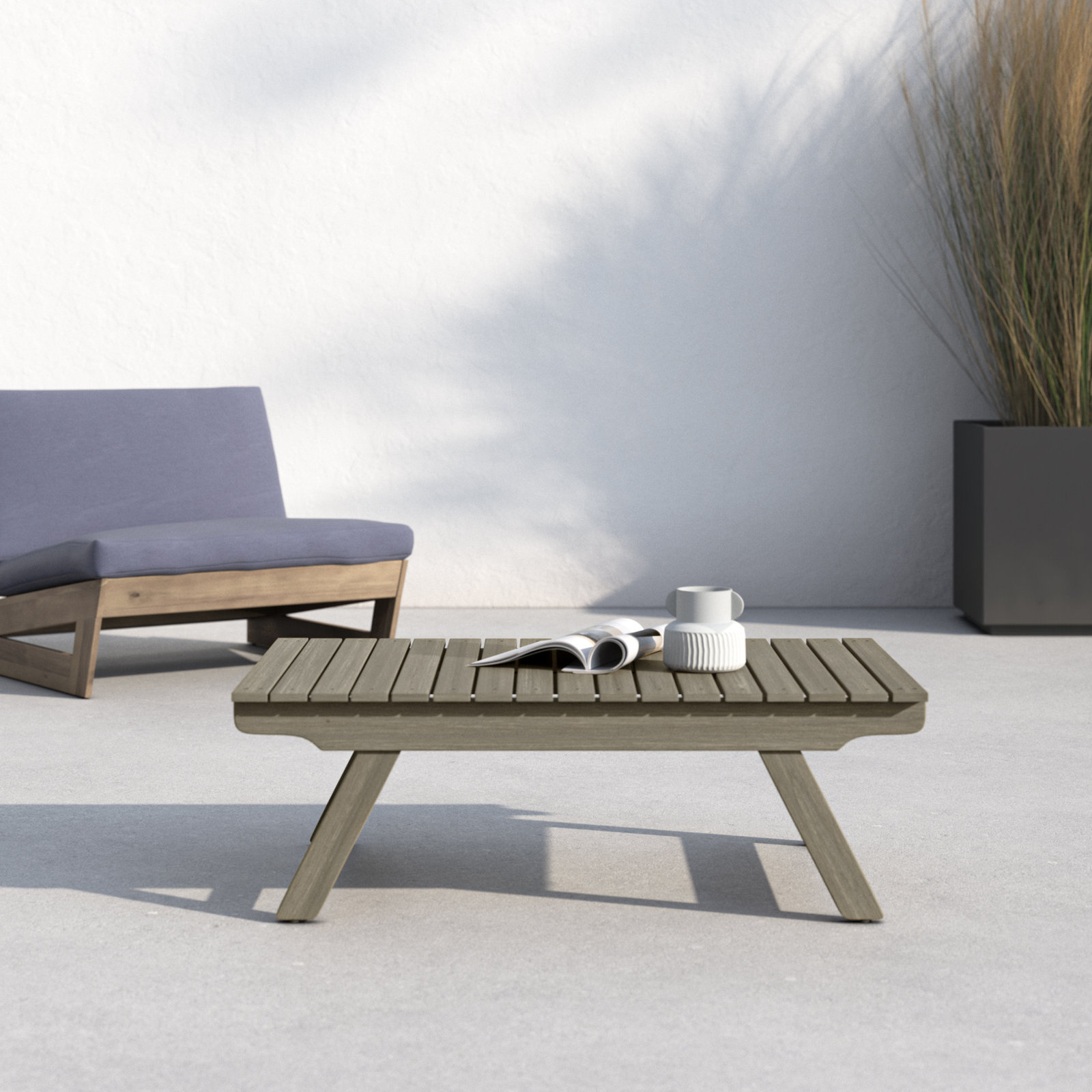 Bullock 37'' Outdoor Coffee Table, Gray