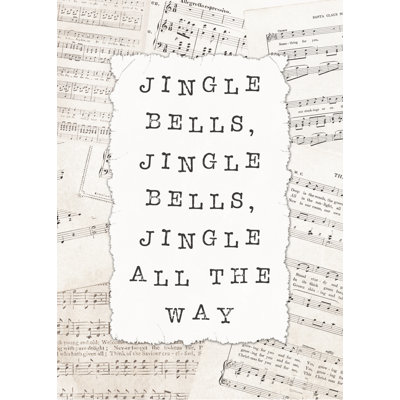 Jingle All The Way Distressed Christmas Music - Wrapped Canvas Print
