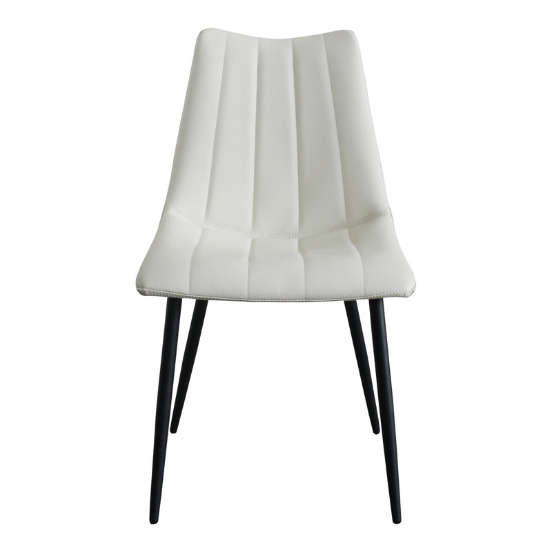 Finnigan Upholstered Dining Chair, White Faux Leather