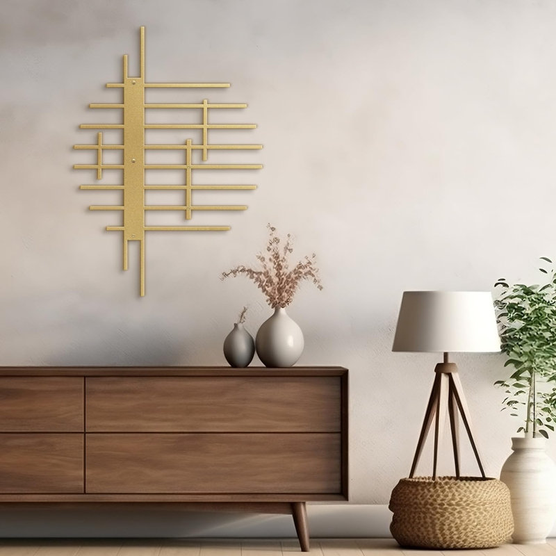 Wall Decor Metal, Gold, 36" H x 30" W x 0.05" D