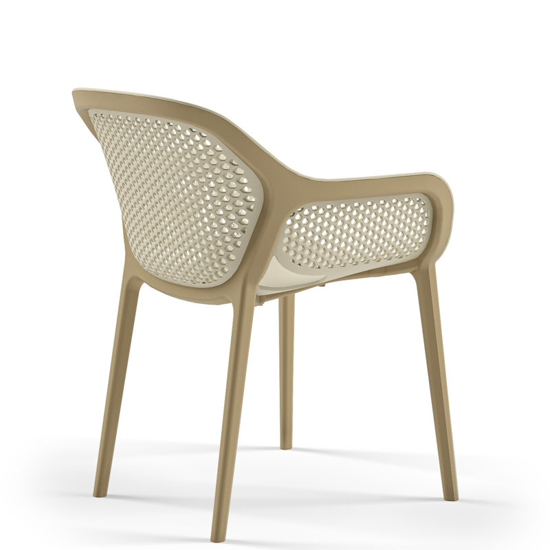 Chaise de salle à manger empilable Ahria, Café
