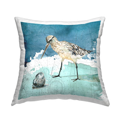 Coussin décoratif imprimé plage et plage