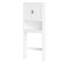 Armoire de rangement au-dessus de la toilette avec tablette réglable, organisateur de salle de bain avec portes doubles et tablette ouverte, support de toilette autoportant pour petite salle de bain - Blanc