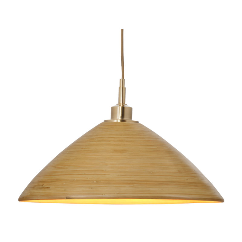 Spun 1-Light Natural Bamboo Pendant, Large, Small