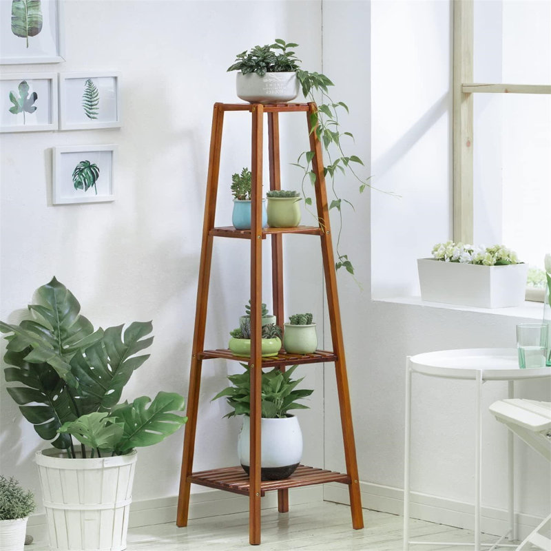 Norene Solid Wood Plant Stand Tier, H116.50 x W36 x D36cm