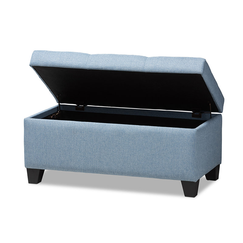 Colgan Upholstered Ottoman, Blue