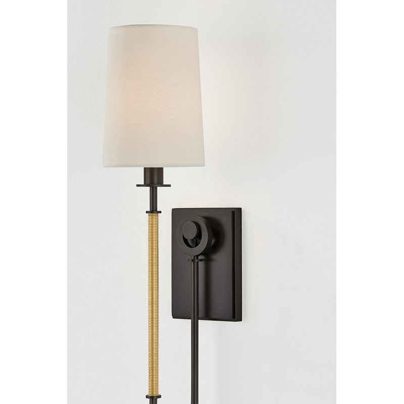 Glenmont Wall Sconce in Aged Brass, Black