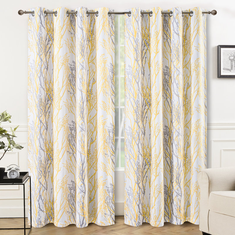Tree Branch Blackout Curtains For Bedroom Curtains 2 Panels Set  Branch Lined Window Treatment Thermal Grommet Top Curtain For Living Room Winter Warm Curtain