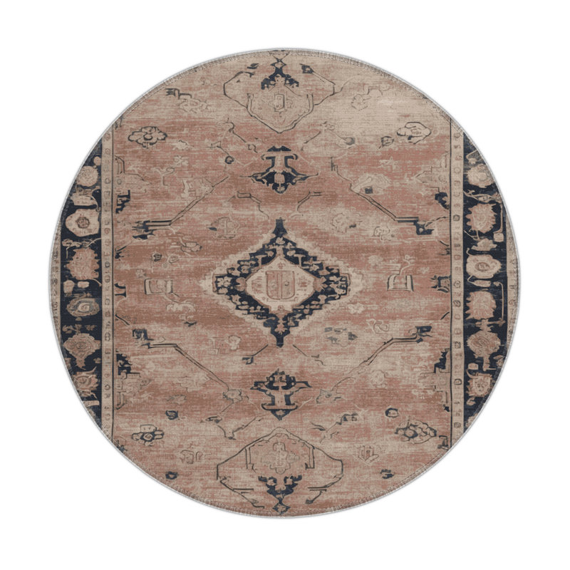 Tapis gris intérieur et extérieur surteint, Rond 5 pi