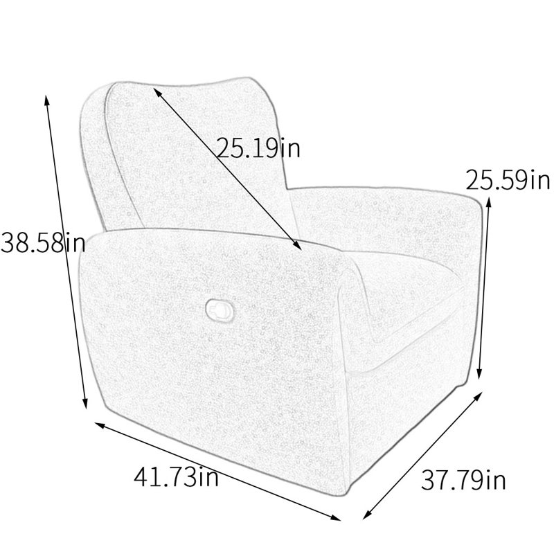 Fauteuil inclinable pivotant rembourré Noleen, Gris