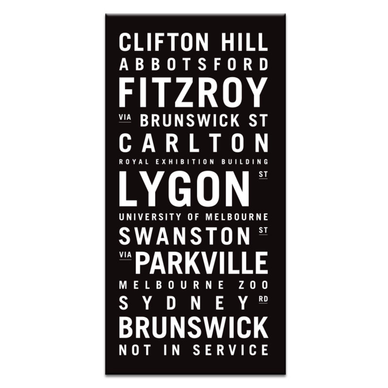 Tram Scrolls - Print on Canvas, 103.5cm H x 52.5cm W x 4.5cm D