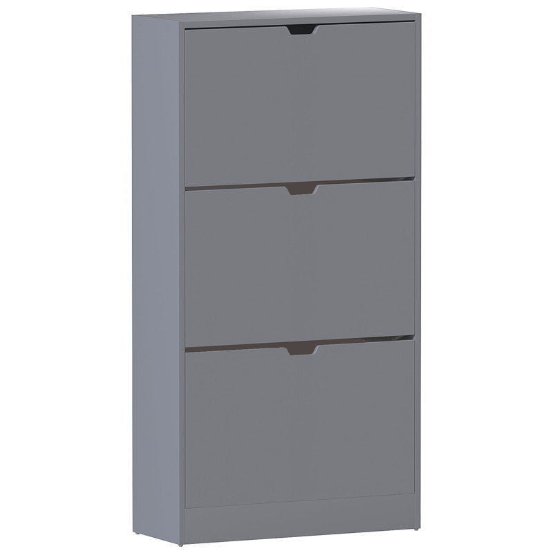 18 Pair Flip Down Shoe Storage, Grey