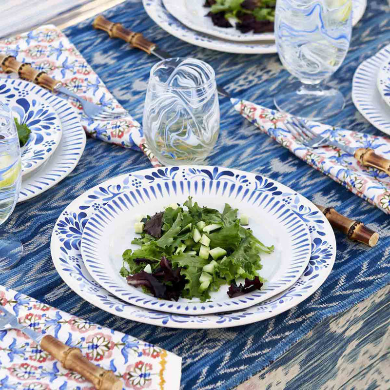Sitio Stripe 16 - Piece Place Setting - Service for 4, Delft Blue