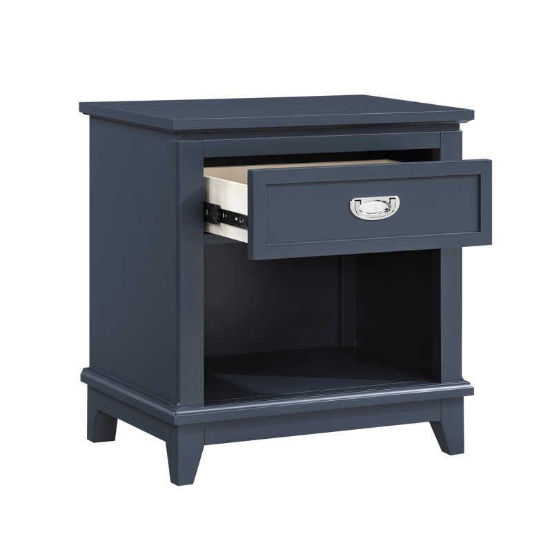 Finition table de chevet 1pc avec tiroir de rangement et tablette inférieure, Marine
